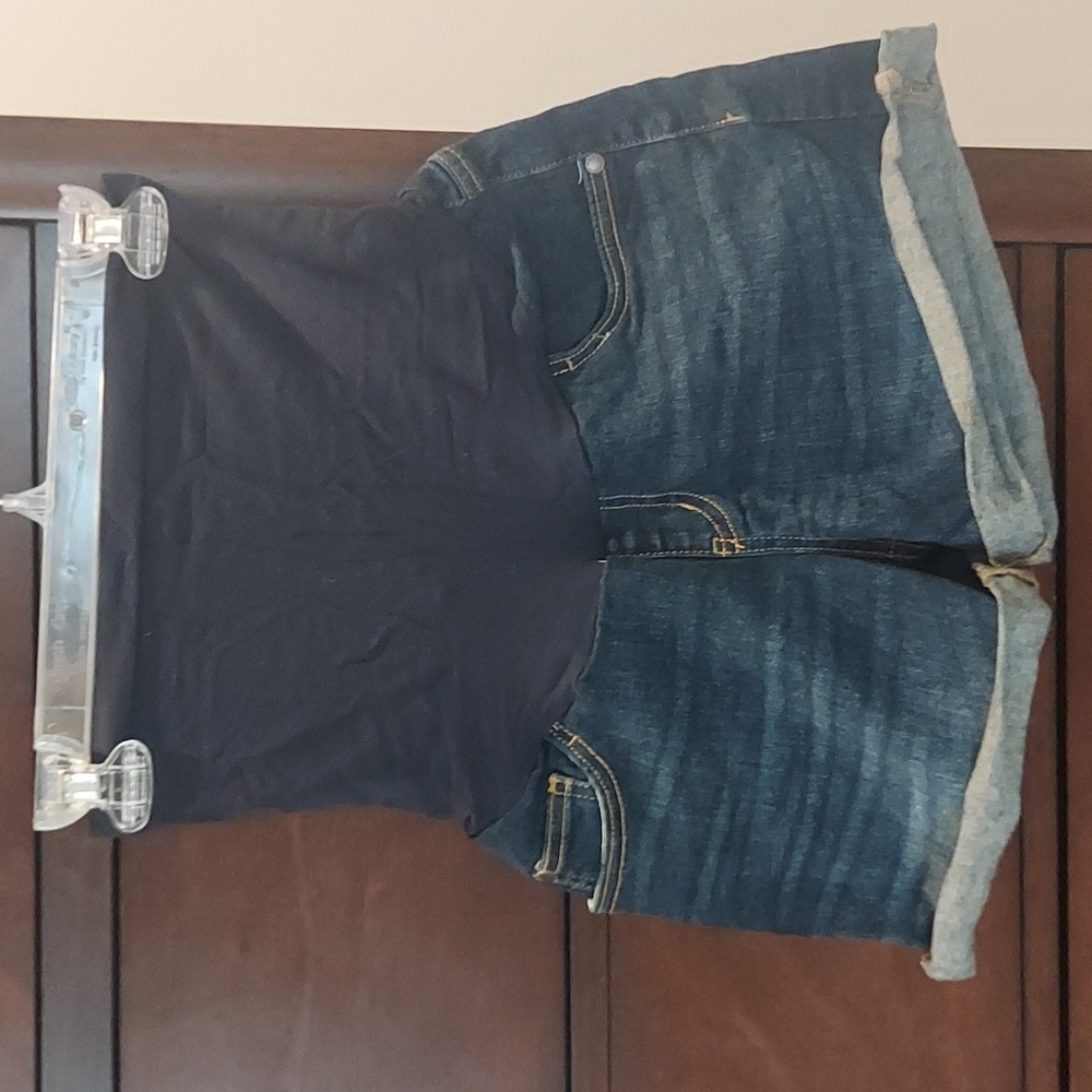 Indigo Blue Maternity Shorts, Denim, Medium